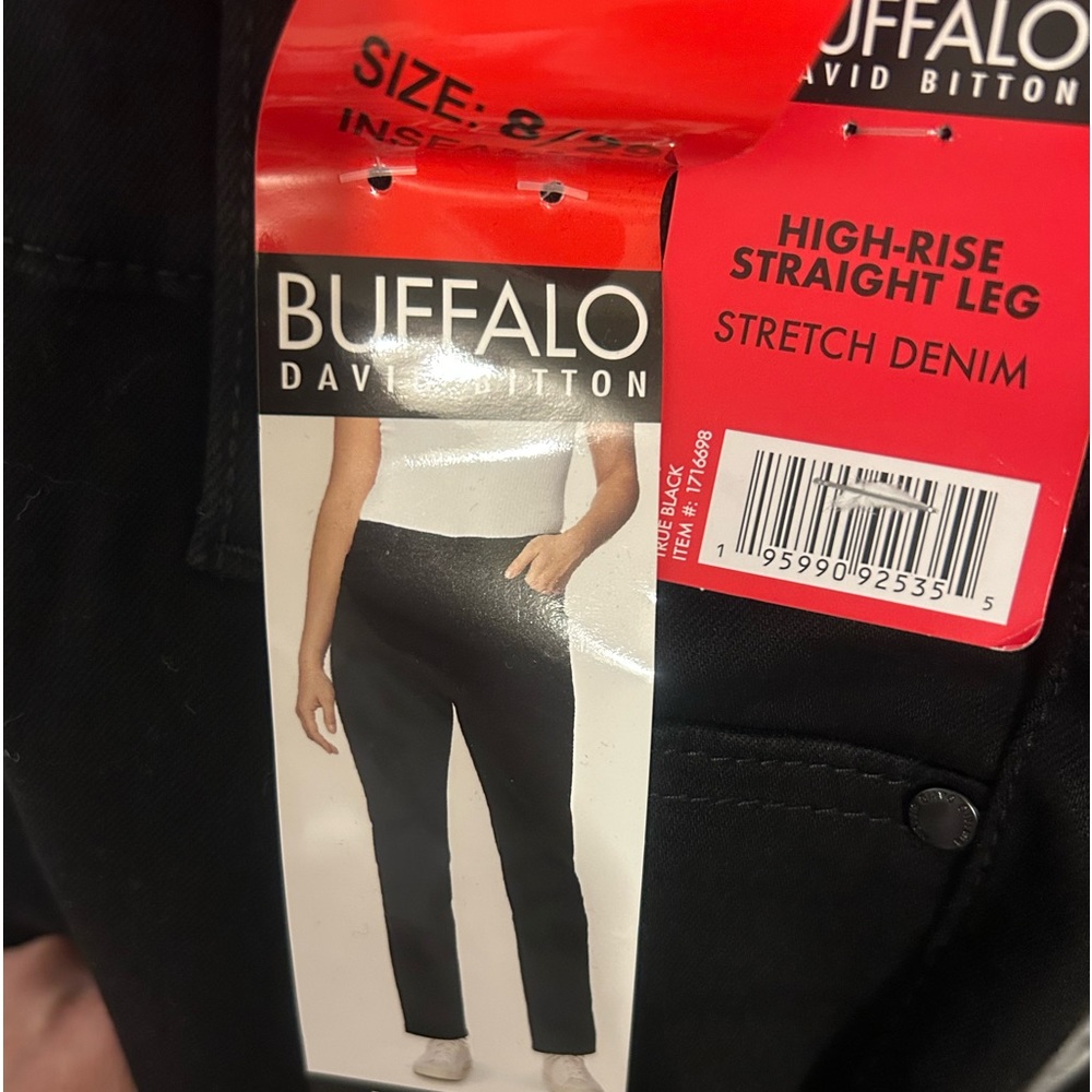 Buffalo Women jeans high rise straight leg black and blue size 6 &8, NWT